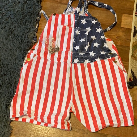 unknown Pants - Patriotic bib shorts size 2XL